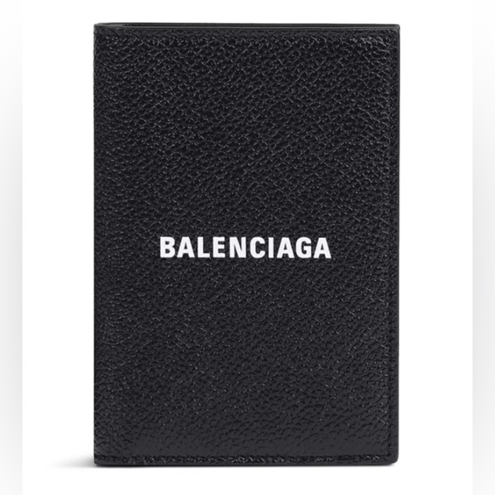 BALENCIAGA Leather Vertical Black Wallet